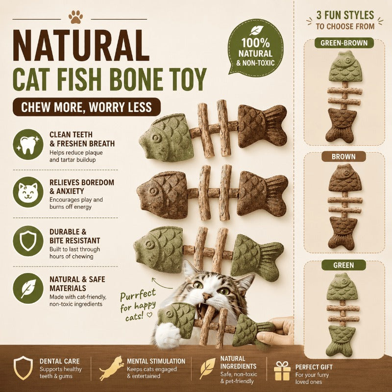 Creative Fishbone Cat Dental Toy