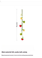 Hanging Cat Toy – Wool Felt Tomato Vine with Catnip & Bell for Interactive Play