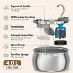 Ultra-Quiet Stainless Pet Fountain
