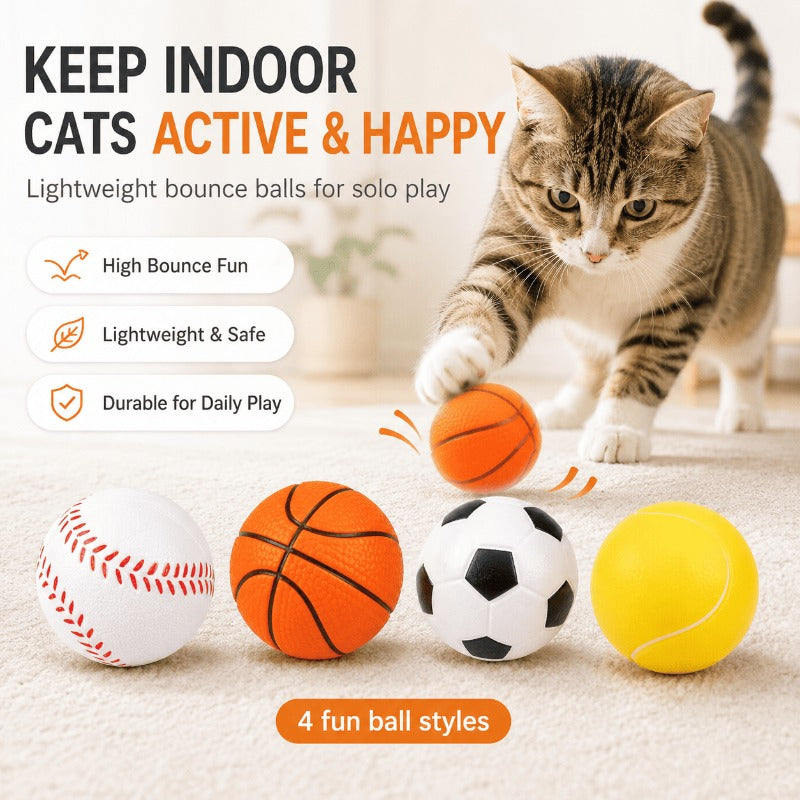 Interactive High-Bounce Cat Balls