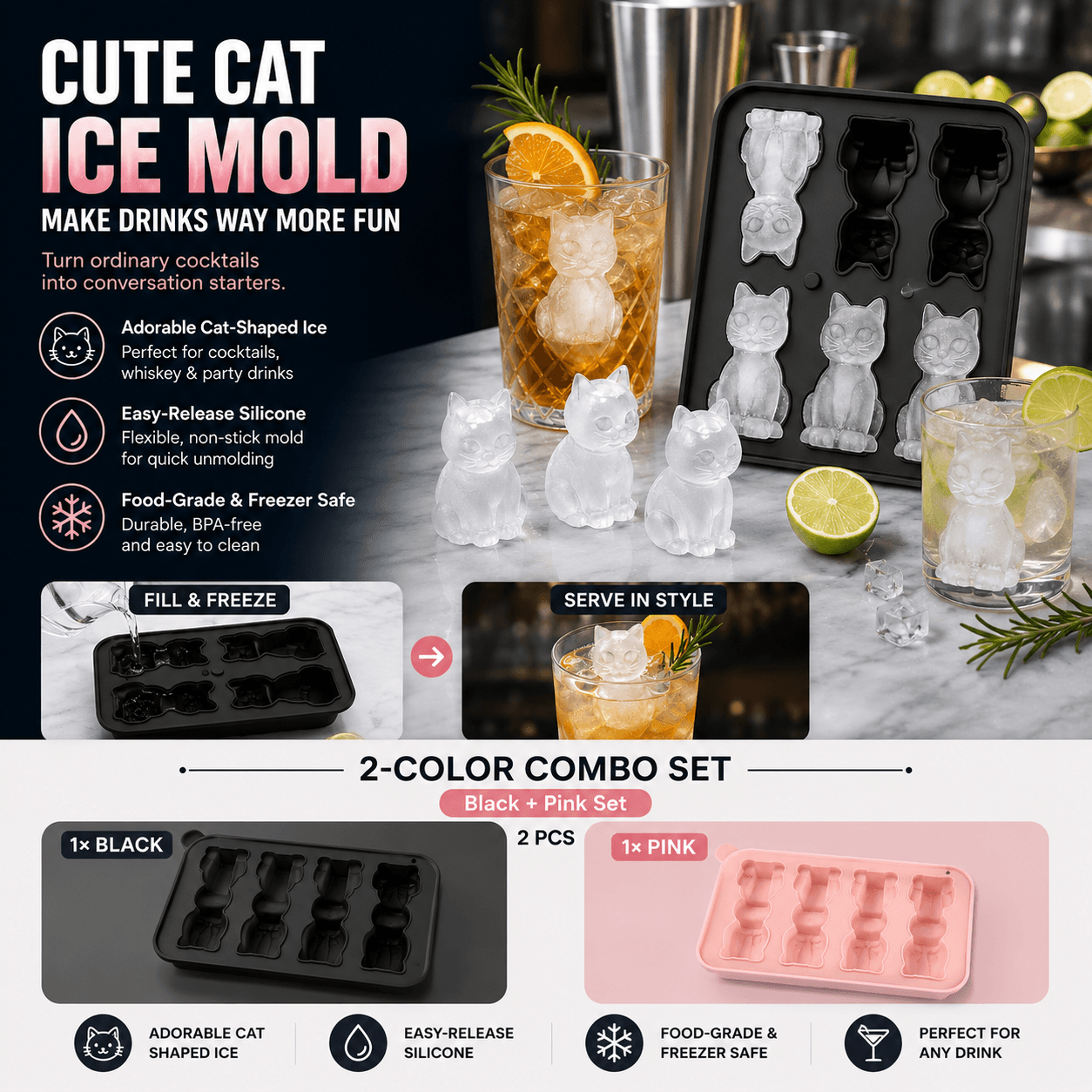 Easy-Fill Silicone Cat Mold