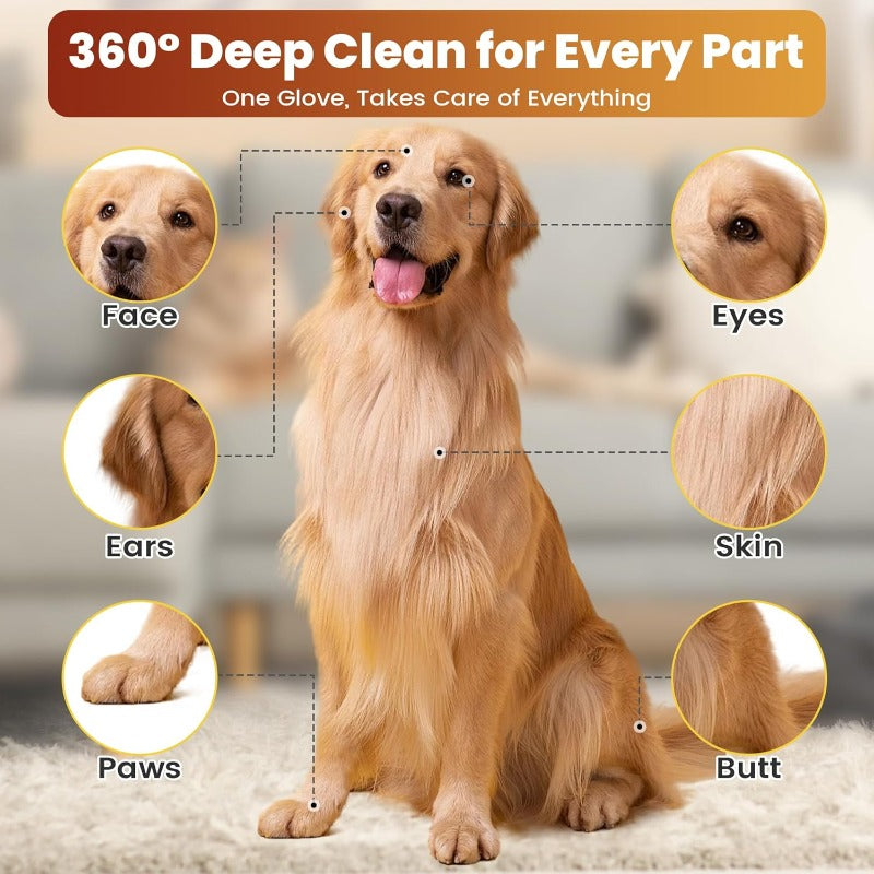 Waterless Pet Bathing Gloves