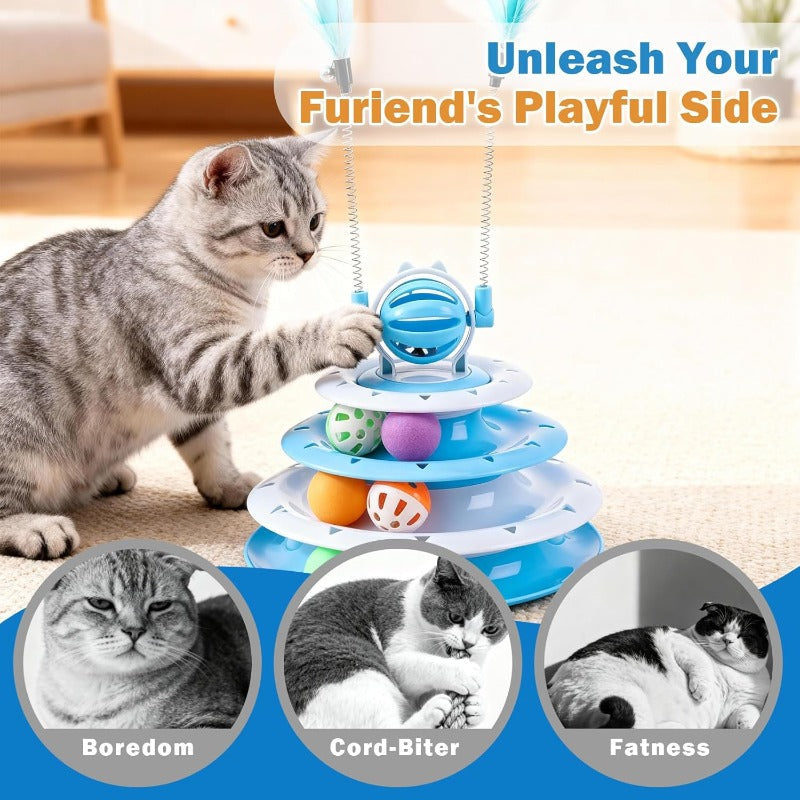3-in-1 Cat Teaser Turntable