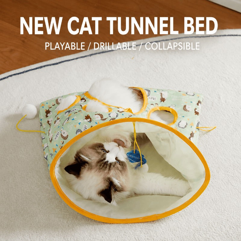 Interactive Crinkle Cat Tunnel Toy