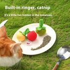 Hanging Cat Toy – Wool Felt Tomato Vine with Catnip & Bell for Interactive Play