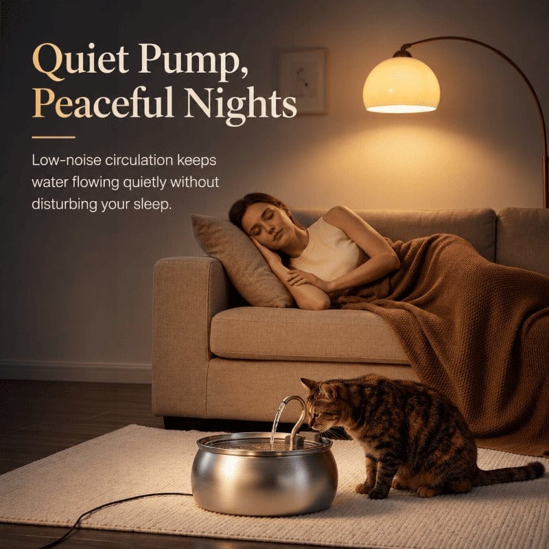 Ultra-Quiet Stainless Pet Fountain