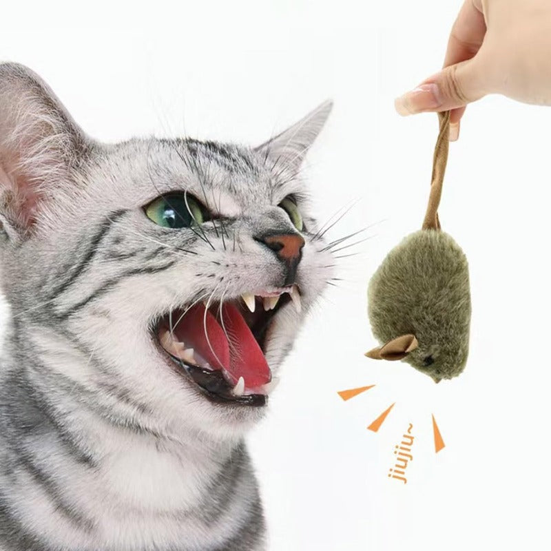 Realistic Squeaky Mouse Toy