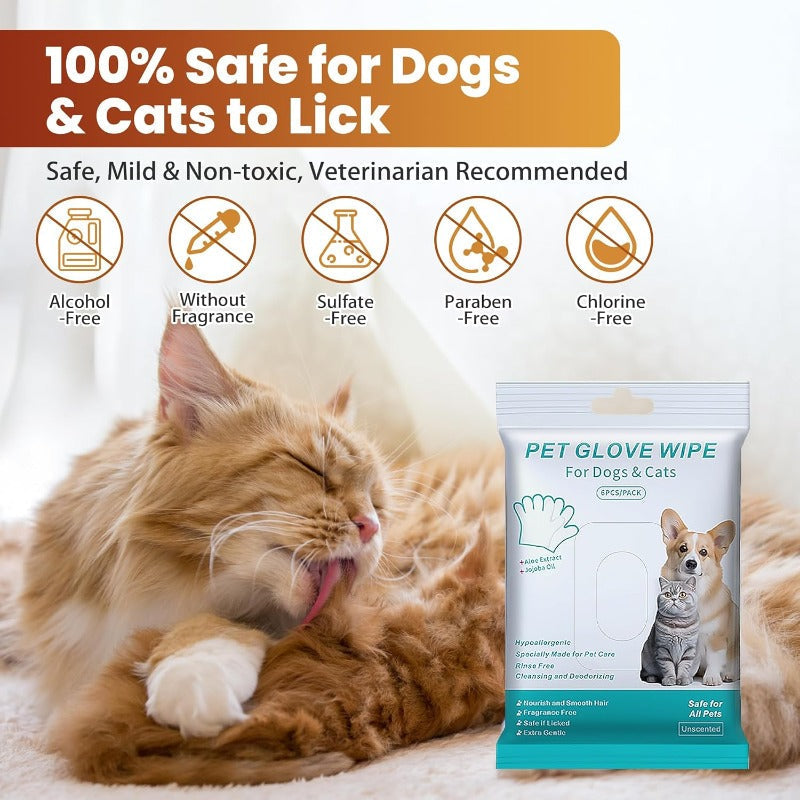 Waterless Pet Bathing Gloves