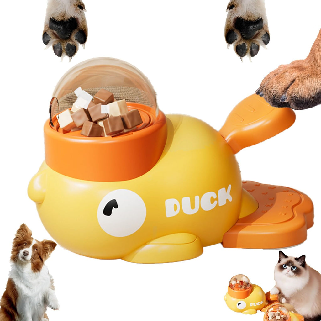 Interactive Duck-Themed Slow Feeder Toy for Cats